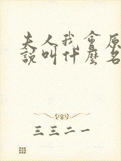 夫人我会原著小说叫什么名字来着