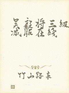 吴毅将三级无删减版在线