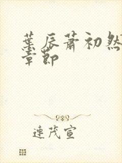 叶辰萧初然更新章节