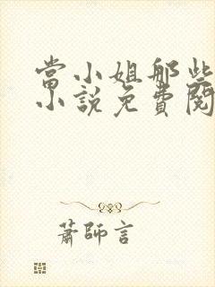 当小姐那些年的小说免费阅读