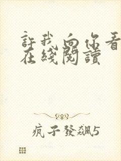 许我向你看小说在线阅读