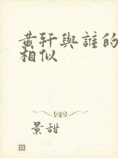 黄轩与谁的长相相似