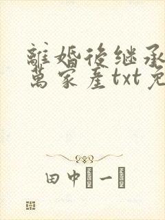 离婚后继承了亿万家产txt免费下载