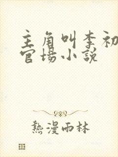 主角叫李初年的官场小说封面