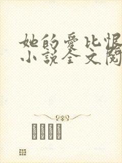 她的爱比恨长久小说全文阅读