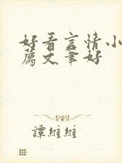 好看言情小说推荐文笔好封面