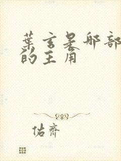 叶玄是哪部小说的主角