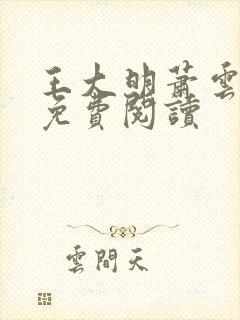 王大明萧云小说免费阅读