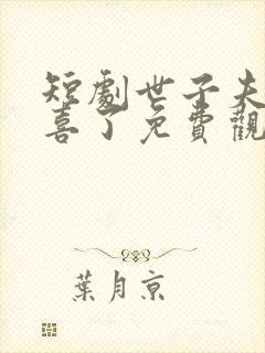 短剧世子夫人有喜了免费观看全集