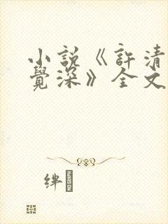 小说《许清让梁觉深》全文阅读