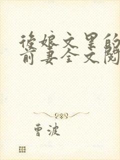 后娘文里的炮灰前妻全文阅读