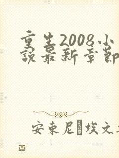 重生2008小说最新章节免费阅读全文