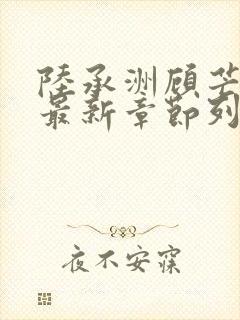 陆承洲顾芒小说最新章节列表