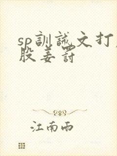 sp训诫文打屁股姜罚封面