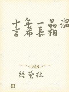 十年一品温如言言希长相