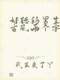 好听的男生名字古风两个字