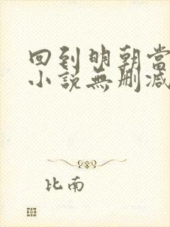 回到明朝当王爷小说无删减版封面