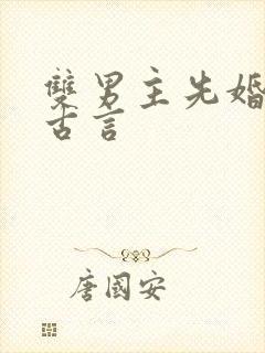 双男主先婚后爱古言封面