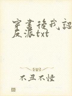 穿书后我认错了反派txt