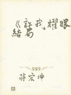 《许我耀眼》大结局