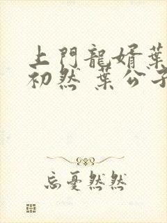 上门龙婿叶辰萧初然 叶公子