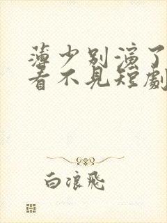 薄少别演了夫人看不见短剧视频封面