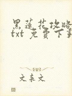 黑莲花攻略手册txt 免费下载封面