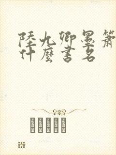 陆九卿墨箫小说什么书名