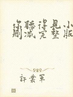 你听得见小说未删减完整版