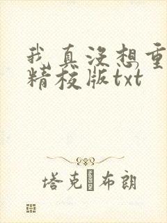 我真没想重生啊精校版txt