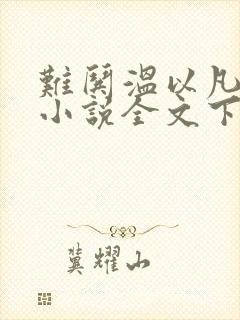 难哄温以凡桑延小说全文下载封面