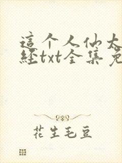 这个人仙太过正经txt全集免费下载