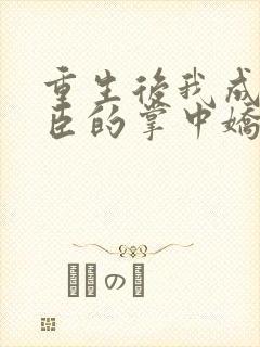 重生后我成了权臣的掌中娇完全版封面