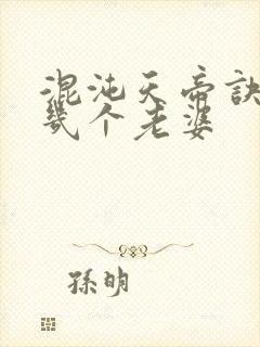 混沌天帝诀凌峰几个老婆封面