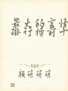 最火的言情小说排行榜前十名封面