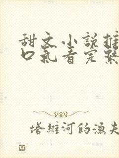甜文小说推文一口气看完系列已完结
