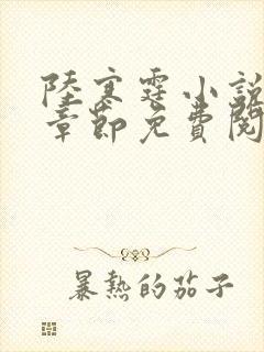 陆寒霆小说最新章节免费阅读无弹窗