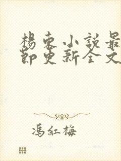 杨东小说最新章节更新全文阅读