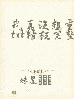 我真没想重生啊txt精校完整版封面