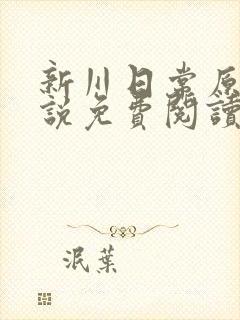 新川日常原著小说免费阅读