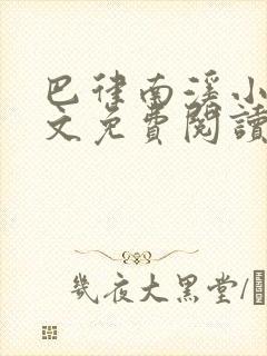 巴律南溪小说全文免费阅读无弹窗