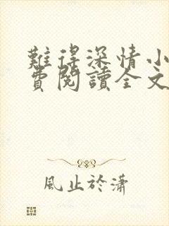 难得深情小说免费阅读全文