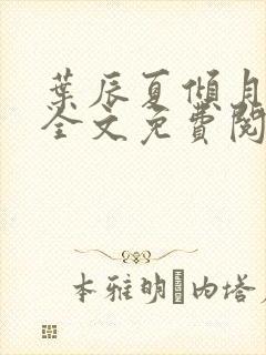 叶辰夏倾月小说全文免费阅读