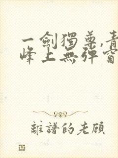 一剑独尊,青鸾峰上无弹窗