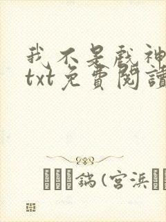 我不是戏神小说txt免费阅读