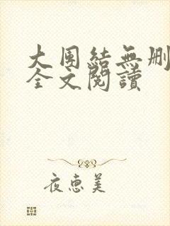 大团结无删减版全文阅读封面