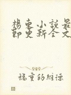 杨东小说最新章节更新全文阅读封面