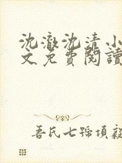 沈澈沈清小说全文免费阅读最新章节