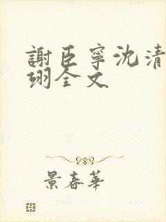 谢臣宁沈清漪孟翊全文封面