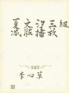 夏文汐三级无删减版播放